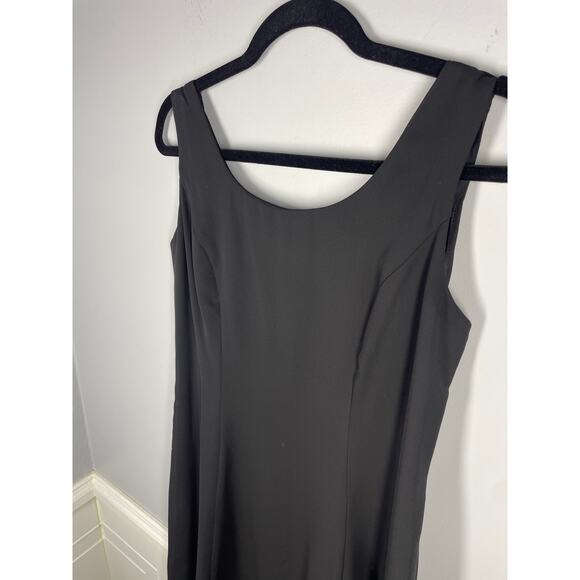 Virgo, Size Small, Black Sleeveless Cocktail Dress, Tiered Chiffon Hem, Altered - Picture 3 of 6